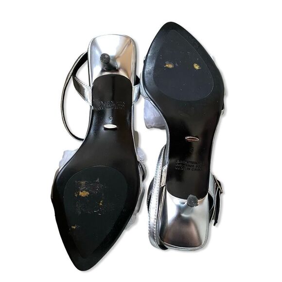 Tony Bianco Fortune Sandals Silver Nappa Metallic high heels strappy Revolve 5 - Picture 7 of 14